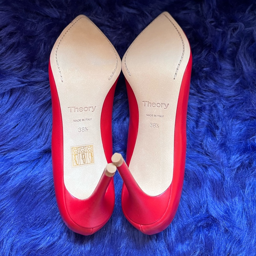 New! THEORY Demeura Nappa Leather Stiletto Pumps Heels - Picture 8 of 10